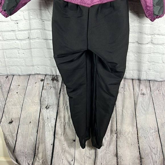 OSSI vintage ski suit stirrup pants purple black size 12 - Picture 10 of 12